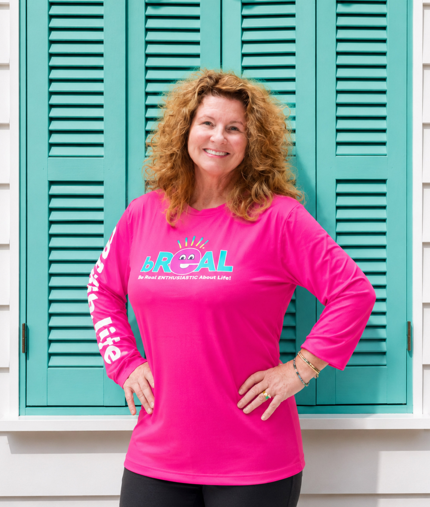Pink Unisex Performance Long Sleeve Dry Wick Shirt