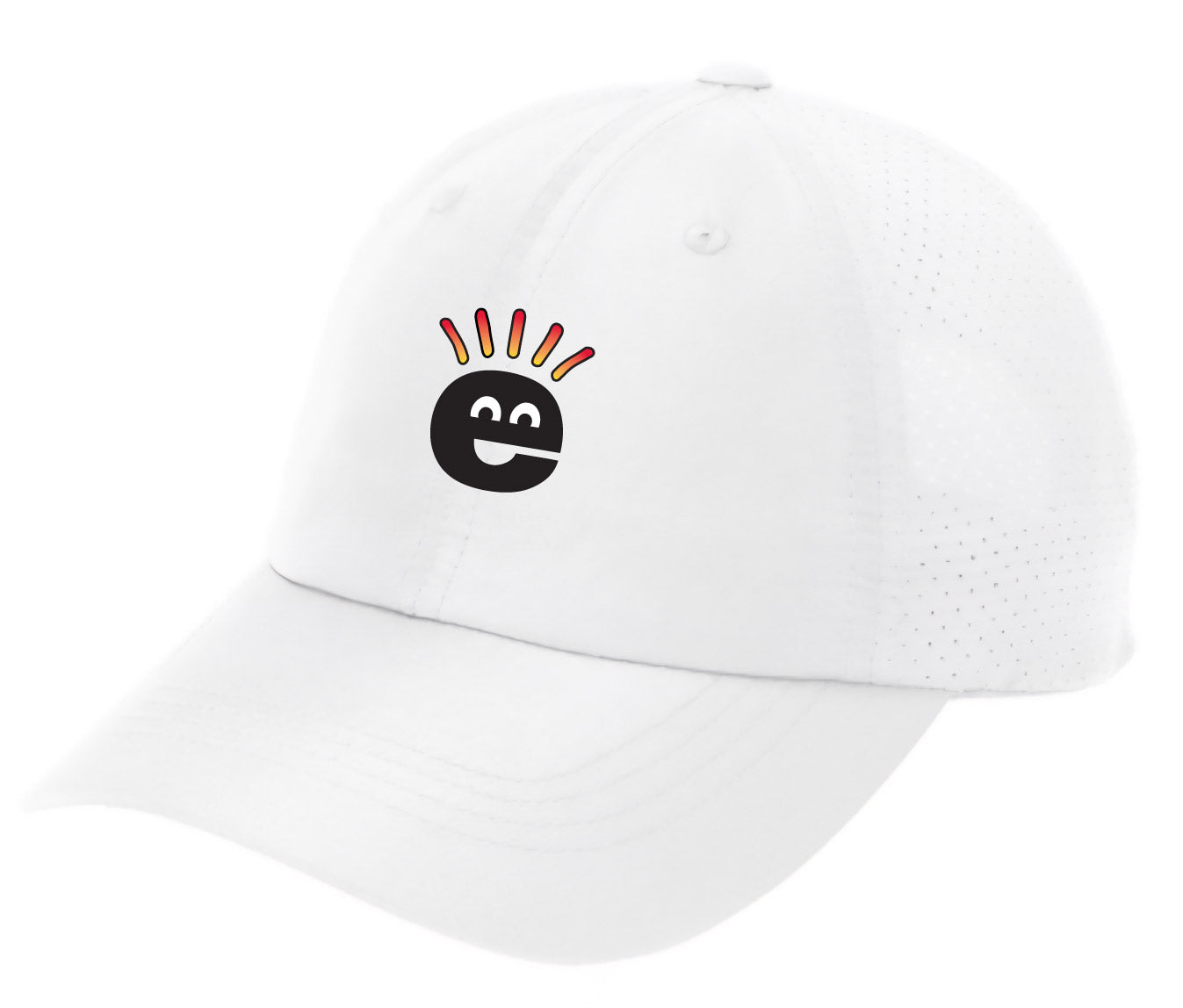 Embroidered Perforated Cap - White