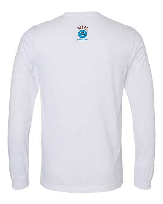 Comfy Long Sleeve T Large Logo Front, Small Logo on Back