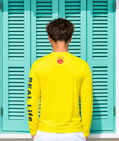 Yellow Unisex Performance Long Sleeve Dry Wick Shirt