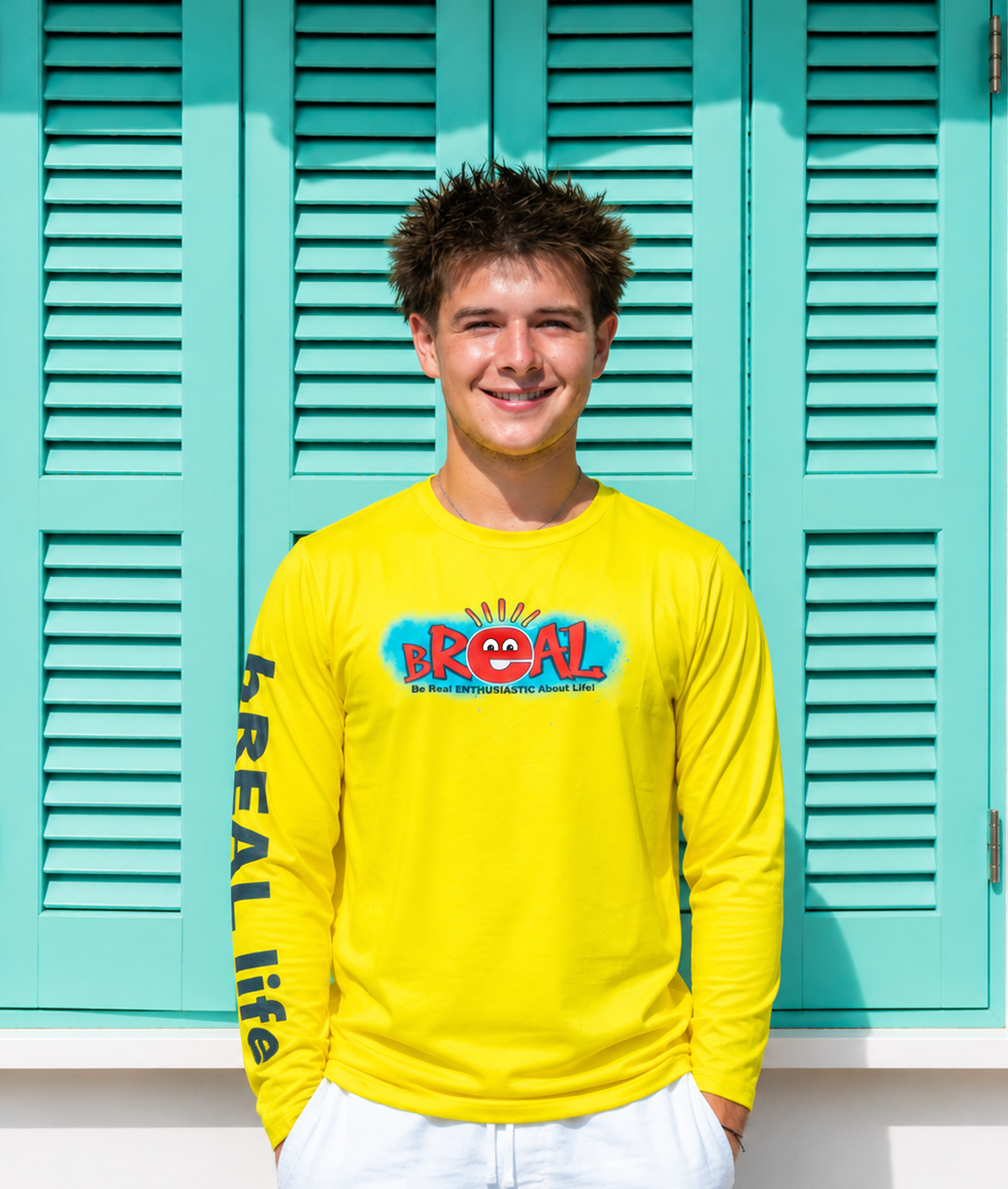 Yellow Unisex Performance Long Sleeve Dry Wick Shirt