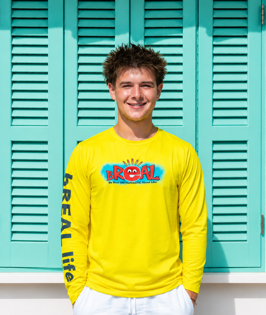 Yellow Unisex Performance Long Sleeve Dry Wick Shirt