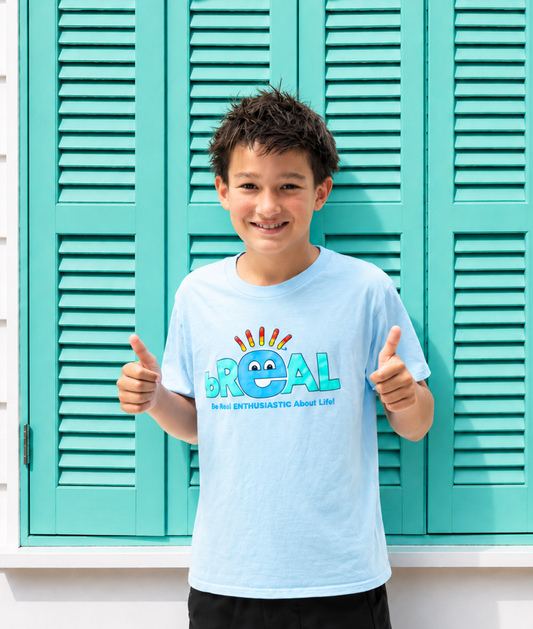 Light Blue Youth Front Logo T-Shirt