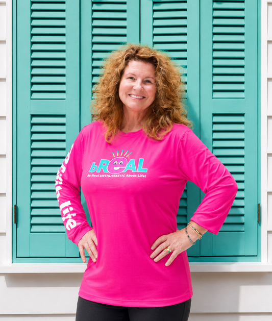 Pink Unisex Performance Long Sleeve Dry Wick Shirt