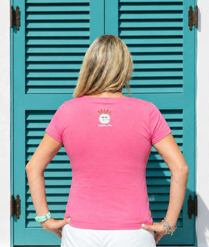 V-Neck Front Logo Pink T-Shirt