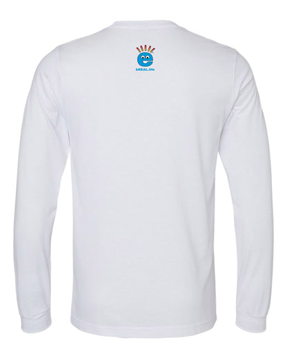 Comfy Long Sleeve T Large Logo Front, Small Logo on Back