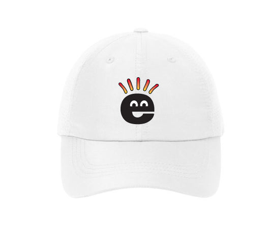 Embroidered Perforated Cap - White