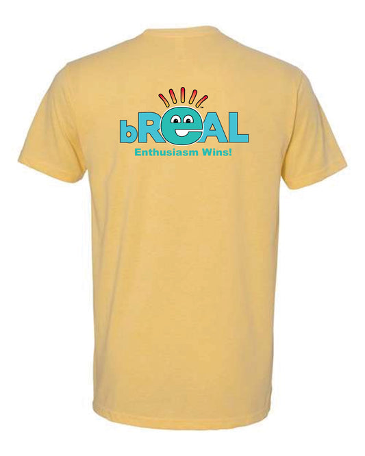 Enthusiasm Wins Vacay T - bREAL Small Logo Left Chest, Full Logo on Back